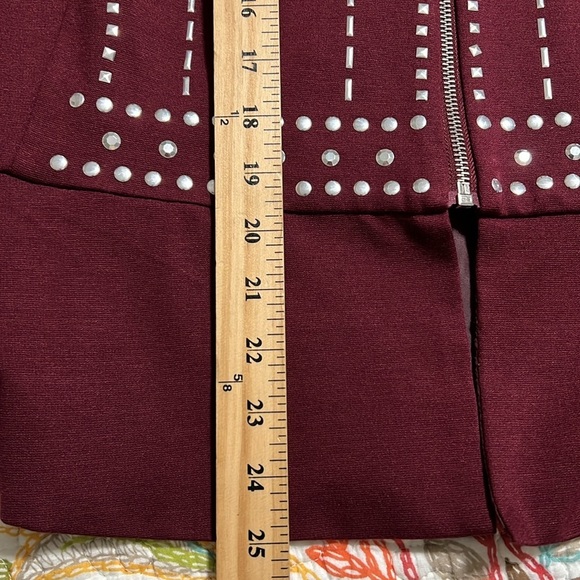 ASHLEY STEWART size 24 studded peplum full zip purple plum jacket long sleeve - Picture 5 of 11